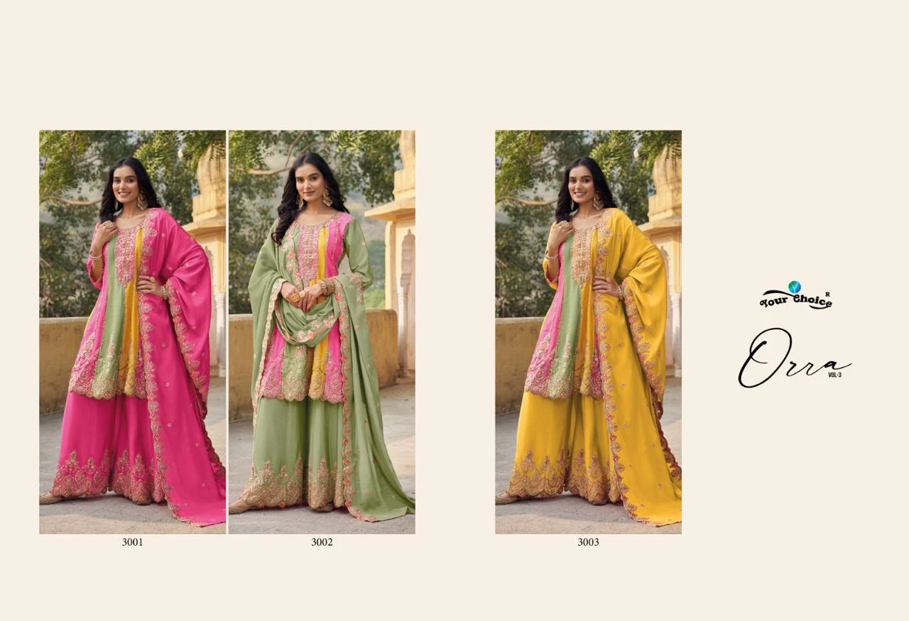 Your Choice Orra 3 Heavy Chinon Wholesale Designer Readymade Salwar Suit Catalog — Wholesale Salwar Suits, MPA wholesale from Surat — view 4